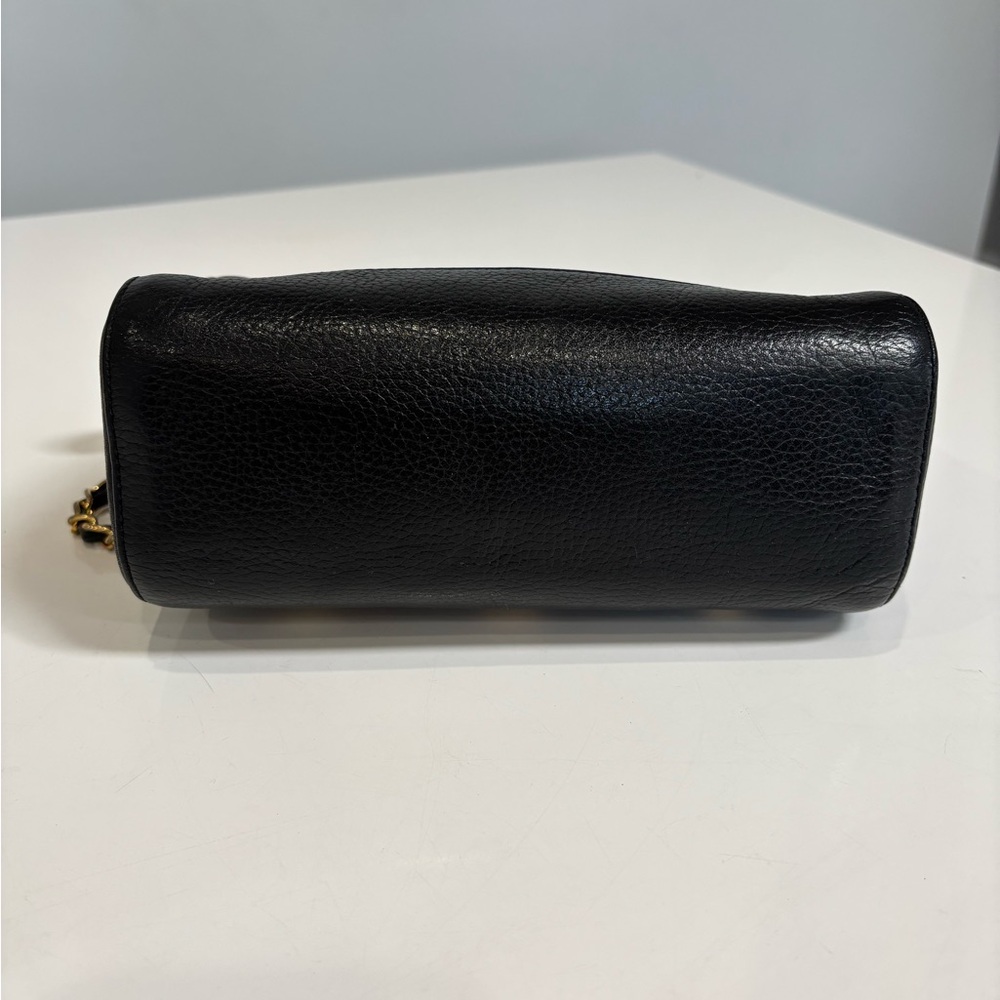 MCM Vintage Black Pebbled Leather Chain Crossbody Bag Gold Hardware - Picture 8 of 13